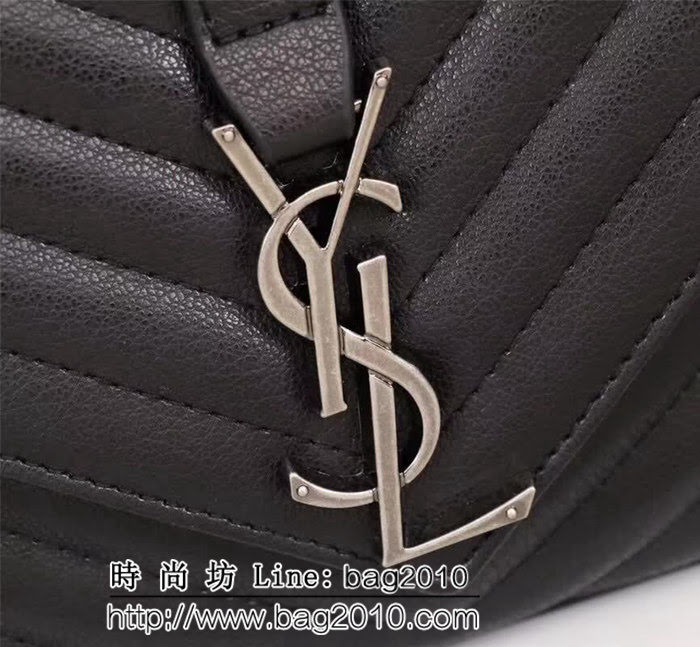 YSL聖羅蘭 專櫃最新版 手工繡V線 山羊紋鏈條包 可手提斜挎 F26611 YAS1109